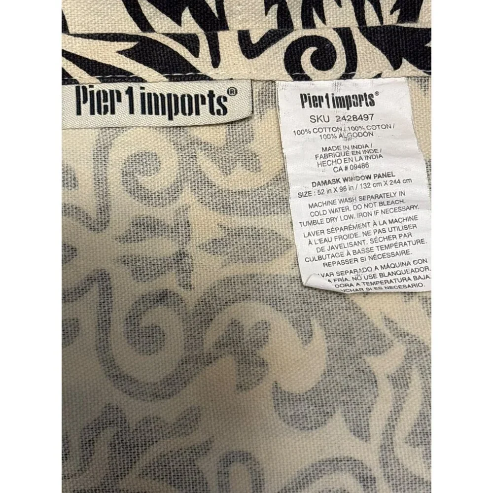 Pier‎ 1 Imports Damask Curtains 4 Panels 52